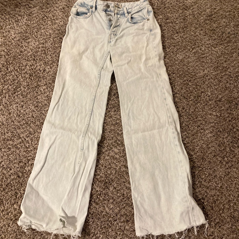 Free People Light Wash Straight Jeans